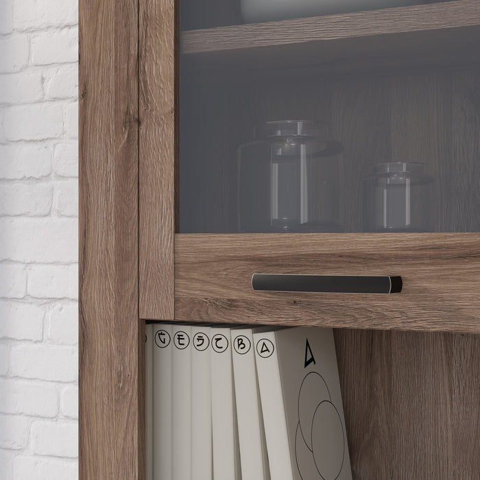 Corona Narrow Display Cabinet in Tabak Oak