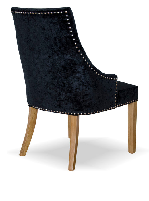 Bergen Crushed Black Velvet Chair