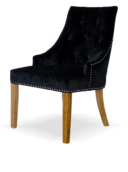 Bergen Crushed Black Velvet Chair