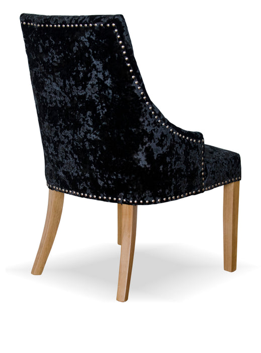 Bergen Crushed Black Velvet Chair