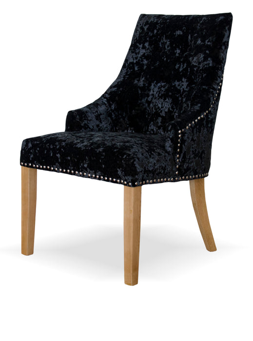 Bergen Crushed Black Velvet Chair