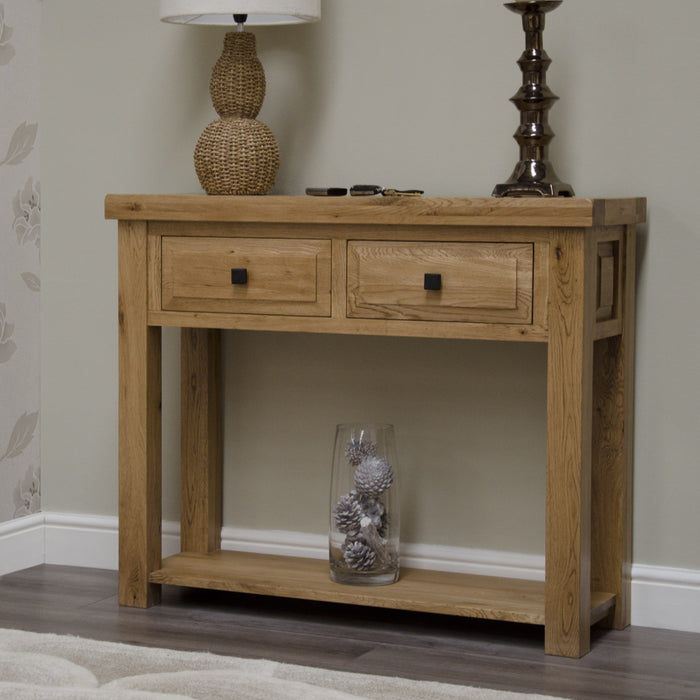 Deluxe Rustic Solid Oak Hall Table