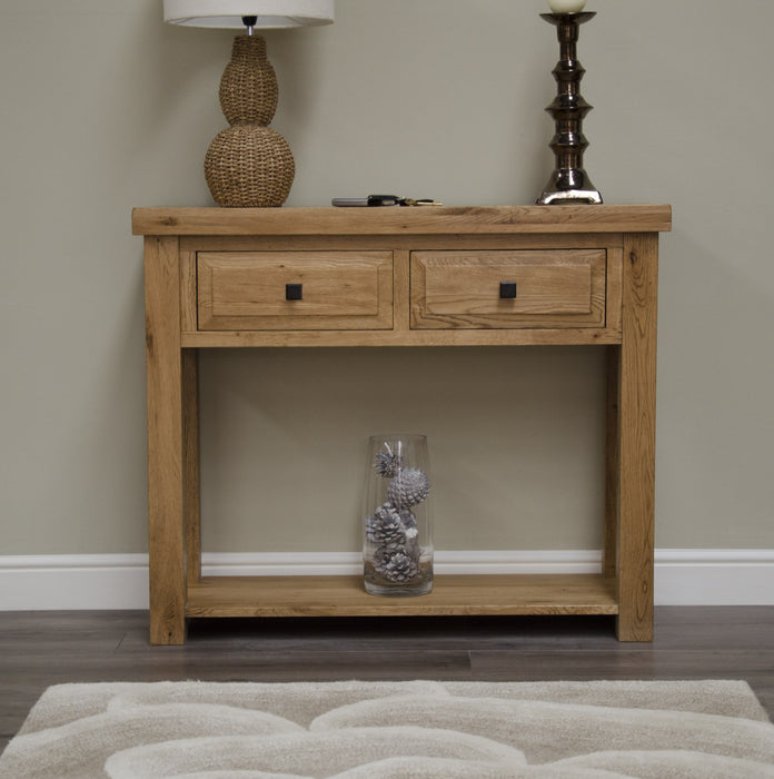 Deluxe Rustic Solid Oak Hall Table