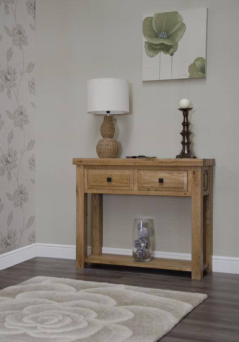 Deluxe Rustic Solid Oak Hall Table