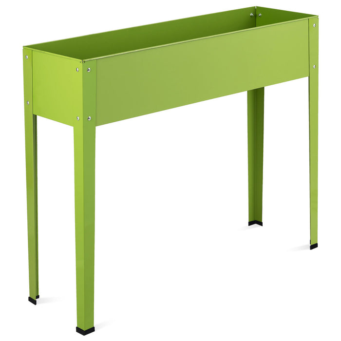 Vegetable Plant Bed Box Planter Stand with Shelf-Green
