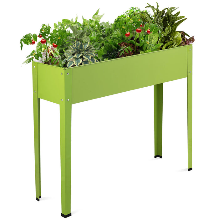 Vegetable Plant Bed Box Planter Stand with Shelf-Green