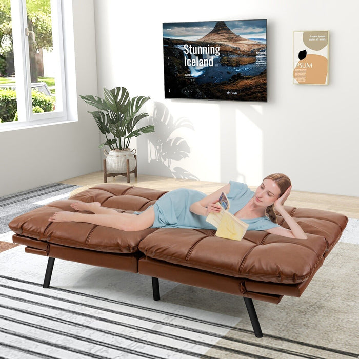 2 Seater Convertible Sofa Bed with Reclining Backrest
