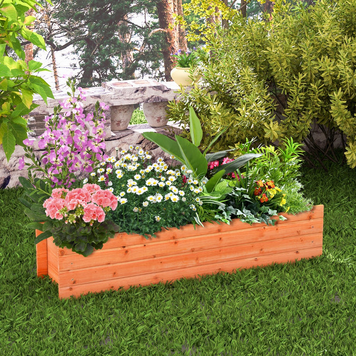 Fir Wood Planter Box with 2 Drainage Holes