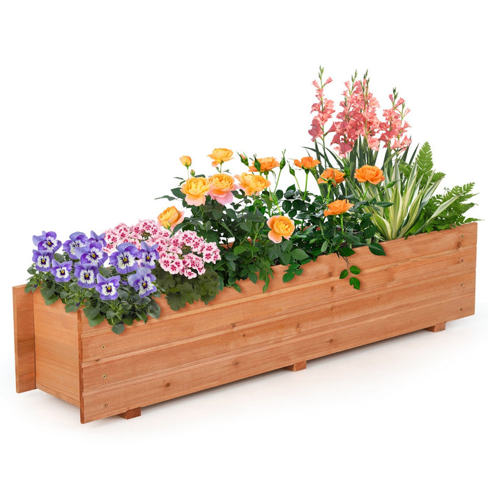 Fir Wood Planter Box with 2 Drainage Holes