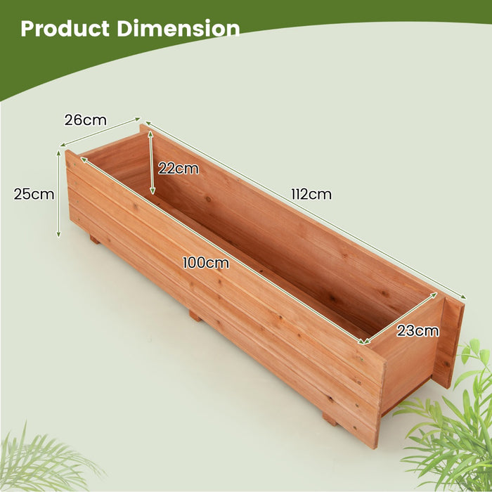 Fir Wood Planter Box with 2 Drainage Holes