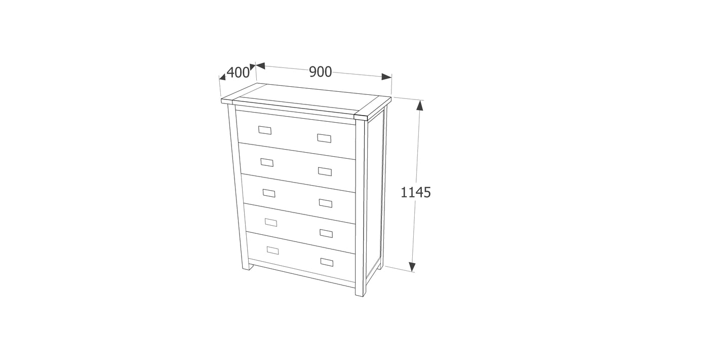 Boston 5 drawer chest