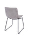 Aspen grey fabric upholstered dining chairs with black metal legs (pair)