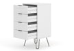 Augusta White 4 drawer narrow chest of drawers