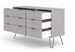 Augusta Grey 3+3 drawer wide chest of drawers