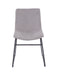 Aspen grey fabric upholstered dining chairs with black metal legs (pair)