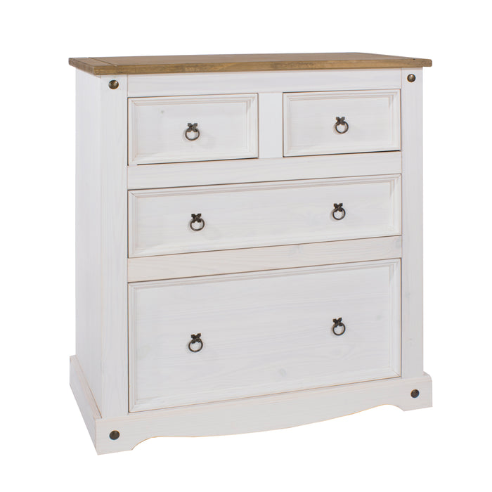 Corona White 2+2 drawer chest 