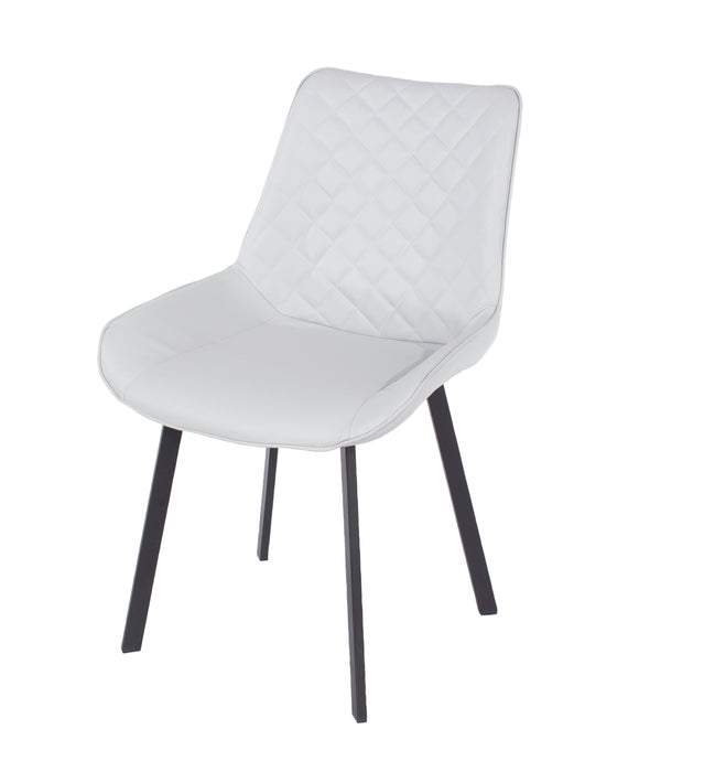 Aspen grey PU upholstered dining chairs with black metal legs (pair)