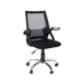 Loft Home Office study chair with arms, black mesh back, black fabric seat & chrome base
