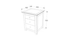 Stirling 3 drawer bedside cabinet