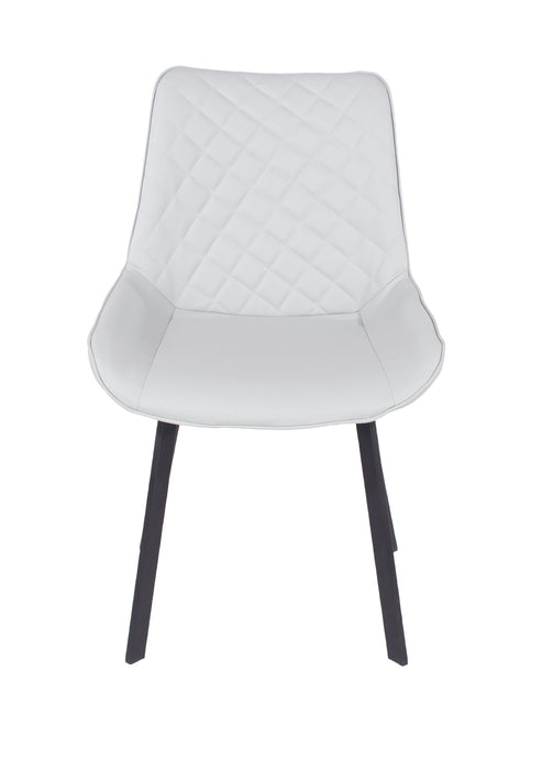 Aspen grey PU upholstered dining chairs with black metal legs (pair)