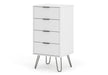 Augusta White 4 drawer narrow chest of drawers