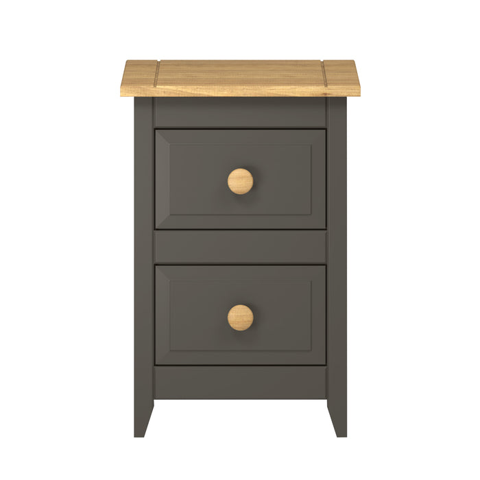 Capri Carbon 2 drawer petite bedside cabinet