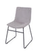 Aspen grey fabric upholstered dining chairs with black metal legs (pair)