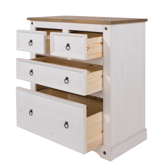 Corona White 2+2 drawer chest 