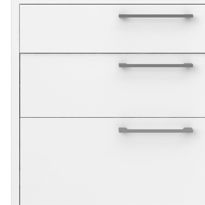 Prima Bookcase 2 Shelves With 2 Drawers + 2 File Drawers In White