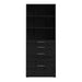 Prima Bookcase 2 Shelves With 2 Drawers + 2 File Drawers In Black Woodgrain