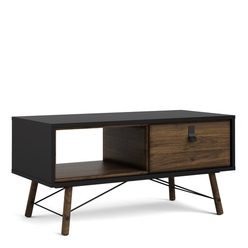 Ry Coffee table with 1 drawer Matt Black Walnut