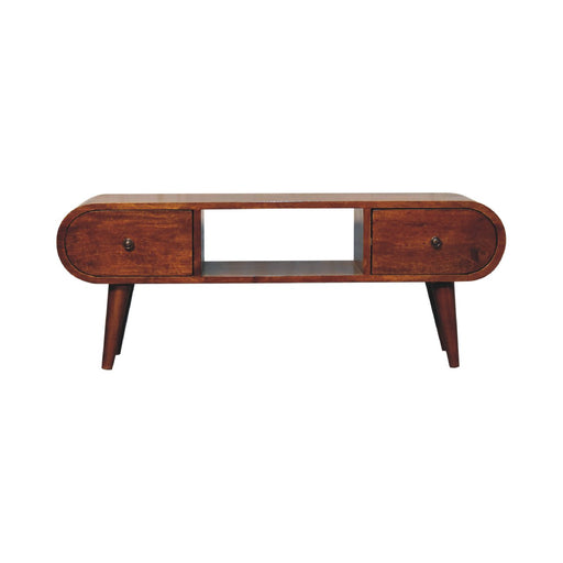 Chestnut Circular TV Unit