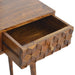 Chestnut Cube Carved Console Table