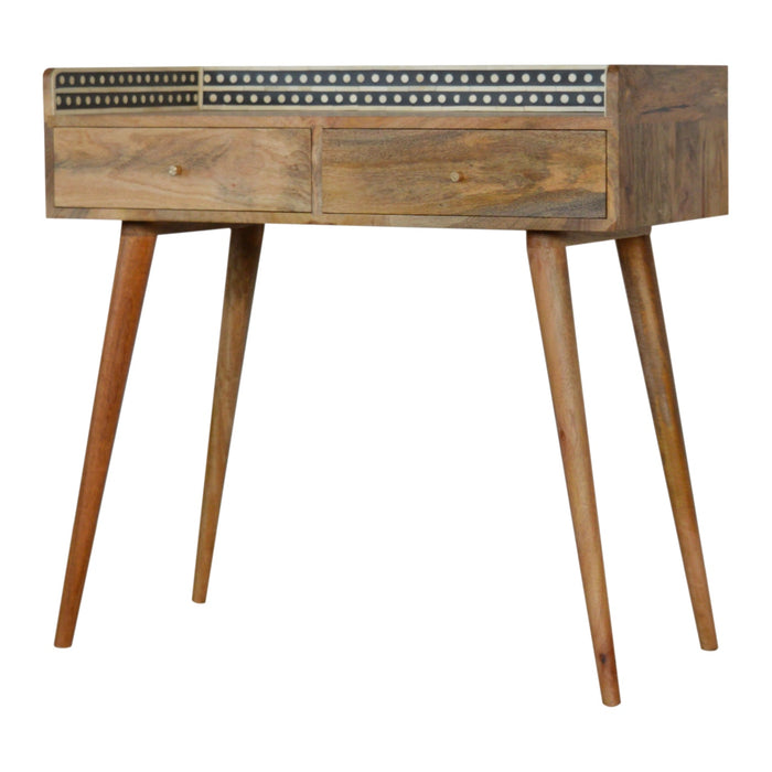 Bone Inlay Gallery Back Console Table