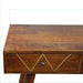 Geometric Brass Inlay Console Table