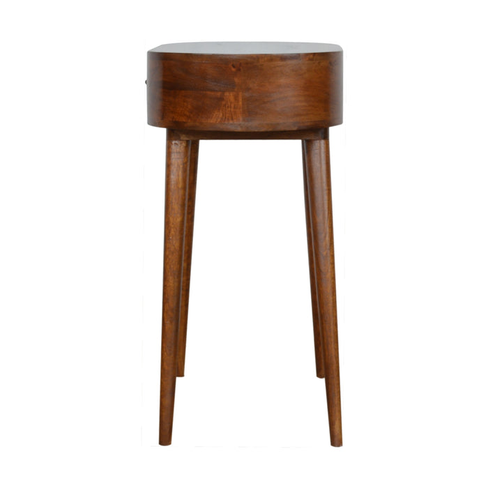 Chestnut Rounded Small Console Table